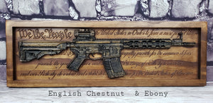 AR-15 Rifle With The U.S. Constitution Behind It