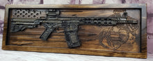 Load image into Gallery viewer, AR-15 Rifle With Distressed American Flag &amp; Logo