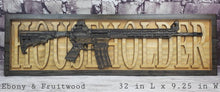Load image into Gallery viewer, AR-15 Rifle With Last Name Behind It