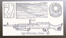 Load image into Gallery viewer, CUSTOM ORDER-M240B MACHINE GUN WITH AMERICAN FLAG &amp; LOGOS