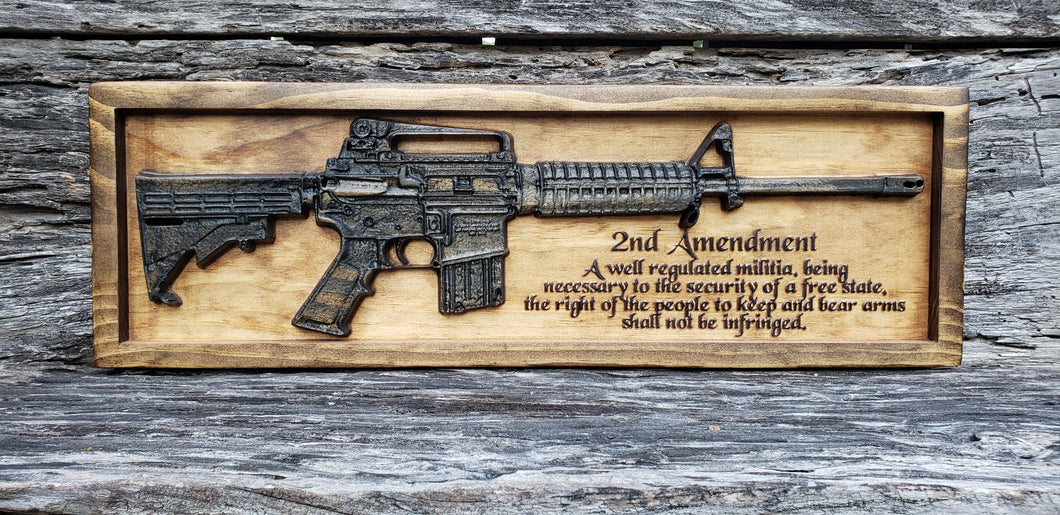 AR-15 Rifle With The Second Amendment