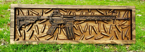 AR-15 Rifle With Bullet Background