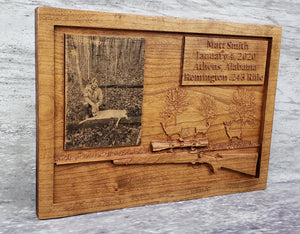 Customizable Hunting Plaque With Photo (Oak Wood)