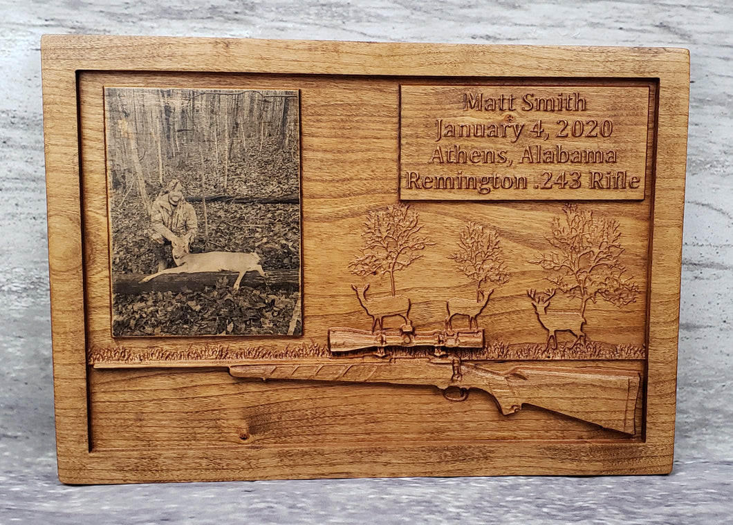 Customizable Hunting Plaque With Photo (Oak Wood)