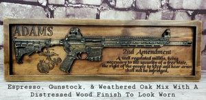 AR-15 Black Rifle With Second Amendment