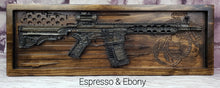 Load image into Gallery viewer, AR-15 Rifle With Distressed American Flag &amp; Logo