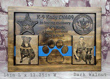 Load image into Gallery viewer, Customizable K-9 Plaque With Photos &amp; Painted Blue Line