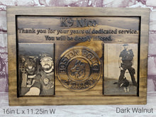 Load image into Gallery viewer, Customizable K9 And Handler Police Officer Law Enforcement Memorial Plaque With Photos