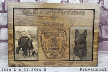 Load image into Gallery viewer, Customizable K9 And Handler Police Officer Law Enforcement Memorial Plaque With Photos