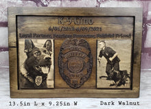 Load image into Gallery viewer, Customizable K9 And Handler Police Officer Law Enforcement Memorial Plaque With Photos