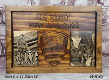 Load image into Gallery viewer, Customizable K9 And Handler Police Officer Law Enforcement Memorial Plaque With Photos