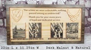 Customizable K9 And Handler Police Officer Law Enforcement Memorial Plaque With Photos
