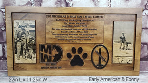 Customizable K9 And Handler Police Officer Law Enforcement Memorial Plaque With Photos