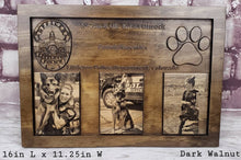 Load image into Gallery viewer, Customizable K9 And Handler Police Officer Law Enforcement Memorial Plaque With Photos