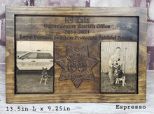Load image into Gallery viewer, Customizable K9 And Handler Police Officer Law Enforcement Memorial Plaque With Photos
