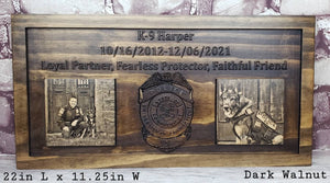 Customizable K9 And Handler Police Officer Law Enforcement Memorial Plaque With Photos