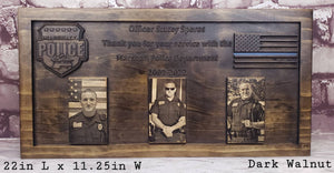 Customizable Law Enforcement Retirement Plaque With Painted American Flag Or Line