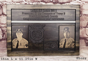 Customizable Law Enforcement Retirement Plaque With Painted American Flag Or Line