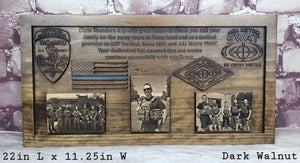 Customizable Law Enforcement Retirement Plaque With Painted Flag Or Line