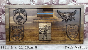 Customizable Law Enforcement Retirement Plaque With Painted Flag Or Line