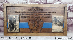 Customizable Law Enforcement Retirement Plaque With Painted Flag Or Line