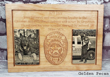 Load image into Gallery viewer, Customizable K9 And Handler Police Officer Law Enforcement Memorial Plaque With Photos