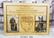 Load image into Gallery viewer, Customizable K9 And Handler Police Officer Law Enforcement Memorial Plaque With Photos