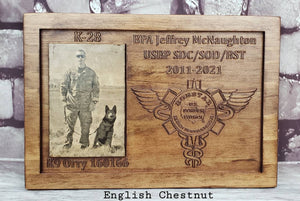 Customizable K9 And Handler Police Officer Law Enforcement Memorial Plaque With Photos