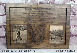 Customizable K9 And Handler Police Officer Law Enforcement Memorial Plaque With Photos