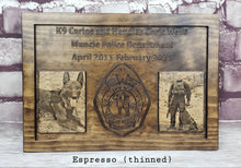 Load image into Gallery viewer, Customizable K9 And Handler Police Officer Law Enforcement Memorial Plaque With Photos