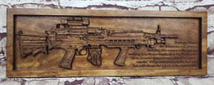 M249 SAW Light Machine Gun Custom Name Sign