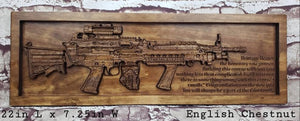 M249 SAW Light Machine Gun Custom Name Sign