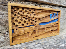 Load image into Gallery viewer, Back The Blue American Flag With AR-15 Rifle