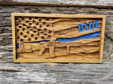 Load image into Gallery viewer, Back The Blue American Flag With AR-15 Rifle