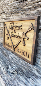 Gun Custom Sign Custom Name Sign With Your Choice Of Guns – Carved Gun Creations
