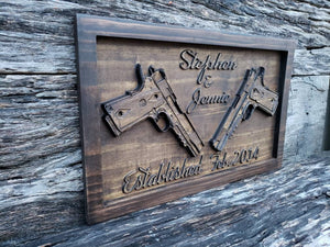 Custom Name Sign With Your Choice Of Guns