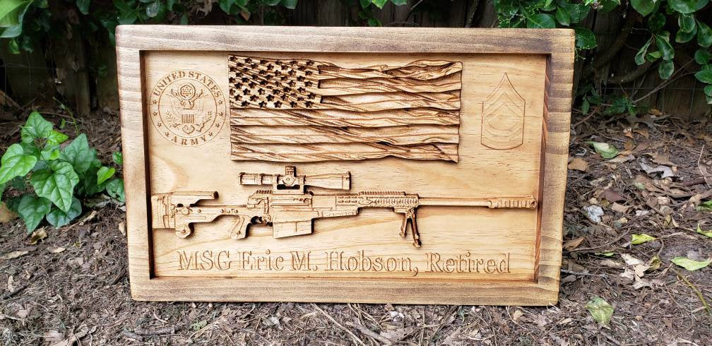 Customizable American Flag With Sniper Rifle
