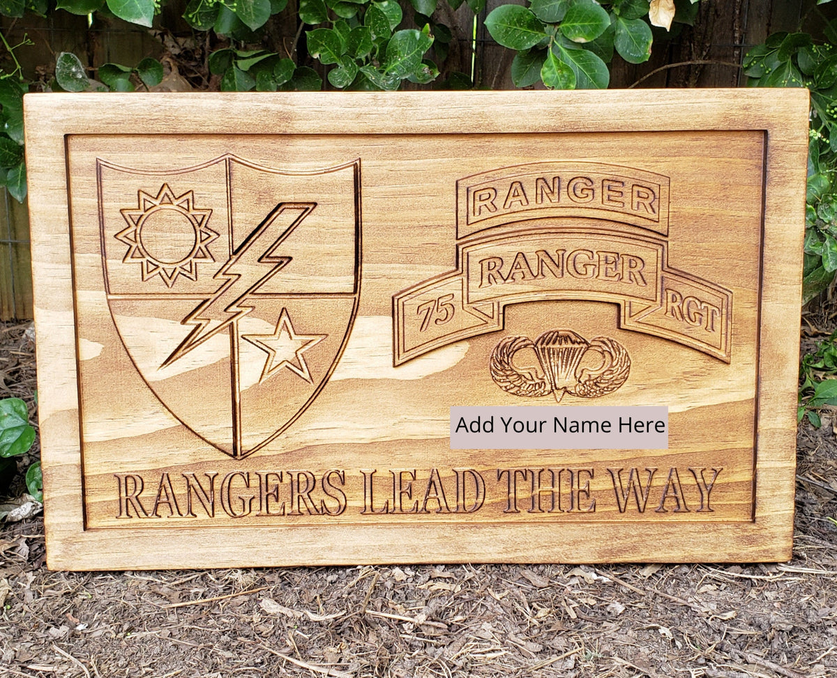 Customizable Army Rangers Sign – Carved Gun Creations