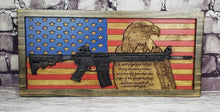 Load image into Gallery viewer, Painted American Flag With AR-15 Rifle, Eagle, &amp; Second Amendment