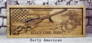 Customizable Sniper Rifle With American Flag & Custom Wording & Logo