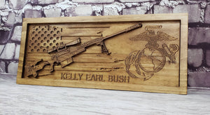 Customizable Sniper Rifle With American Flag & Custom Wording & Logo